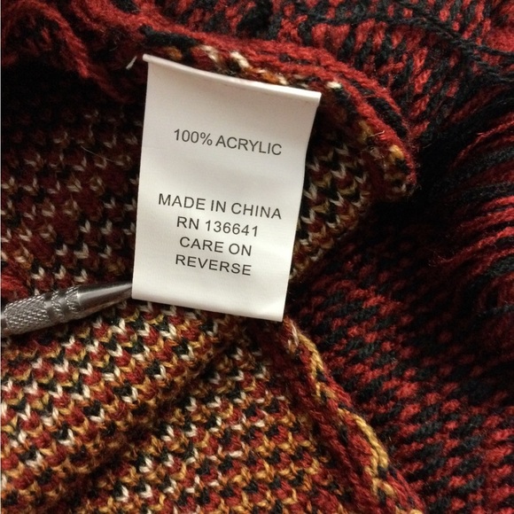 COTTON & RYE WOMEN'S SOUTHWESTERN KNIT FRINGE PONCHO SIZE MEDIUM NWT - Picture 11 of 16